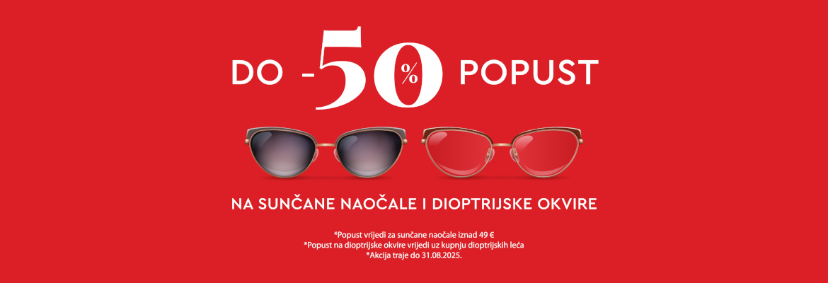 Dioptrijske i sunčane popust do 50% Ghetaldus